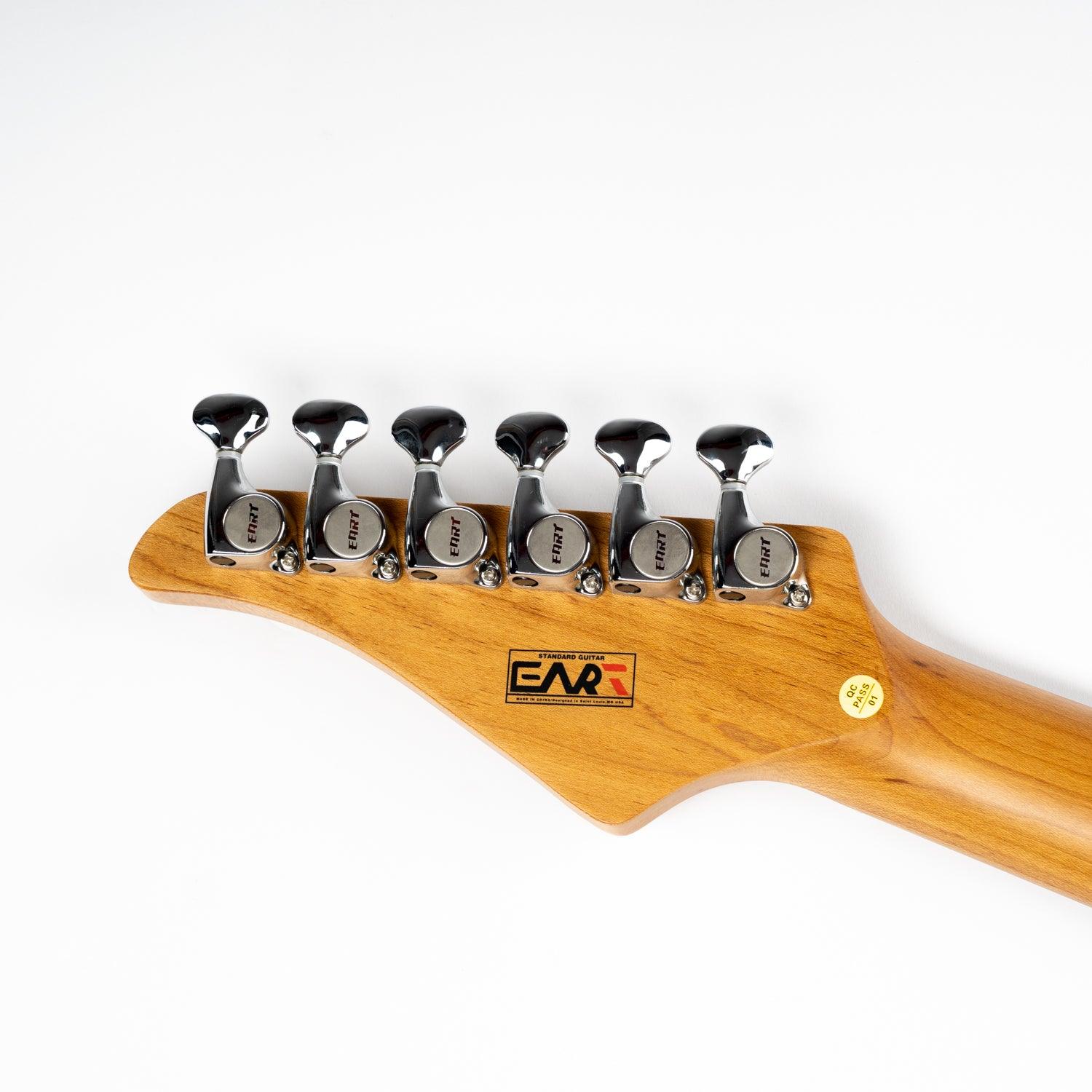 Eart Guitars, TL-380 Full Solid Humbucker Pickups Electric Guitar, Roasted Bookmatch Mahogany Body, Pearl Green - Image 4