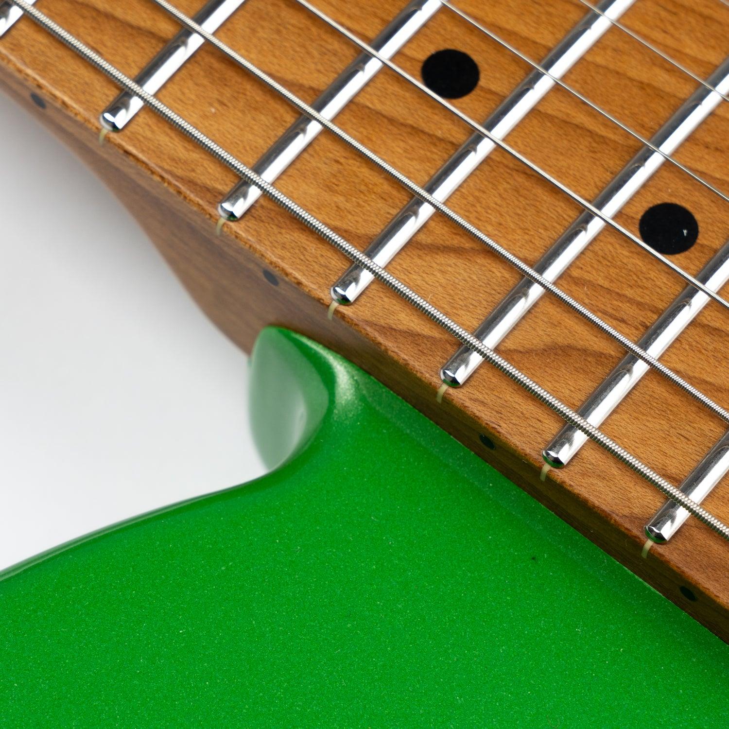 Eart Guitars, TL-380 Full Solid Humbucker Pickups Electric Guitar, Roasted Bookmatch Mahogany Body, Pearl Green - Image 5