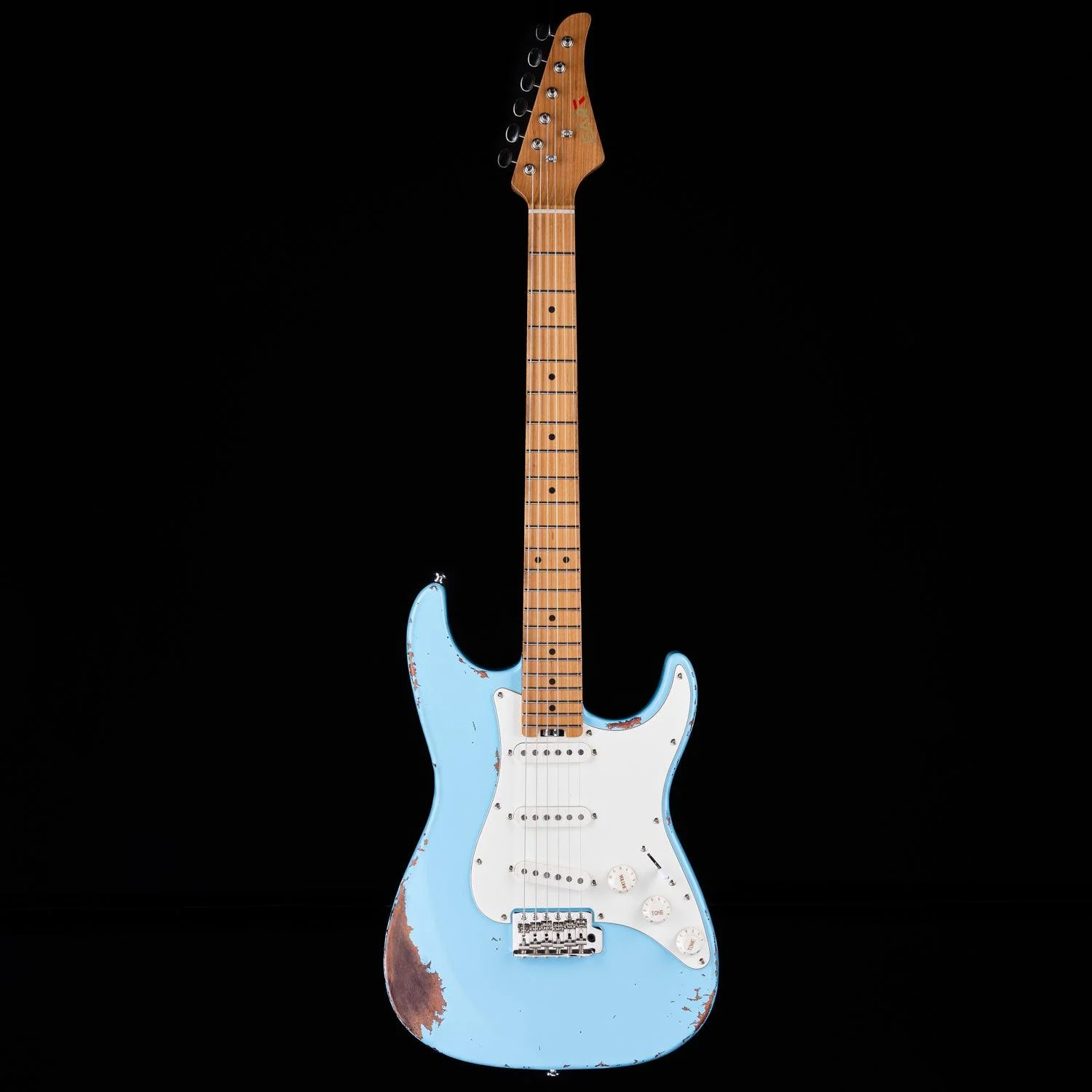 Eart Guitars, Vintage-VS60(M), 6 String Solid-Body Guitar-Full Size Relic Finish 6-Point Synchronized Tremolo Bridge Electric Guitar - Image 13