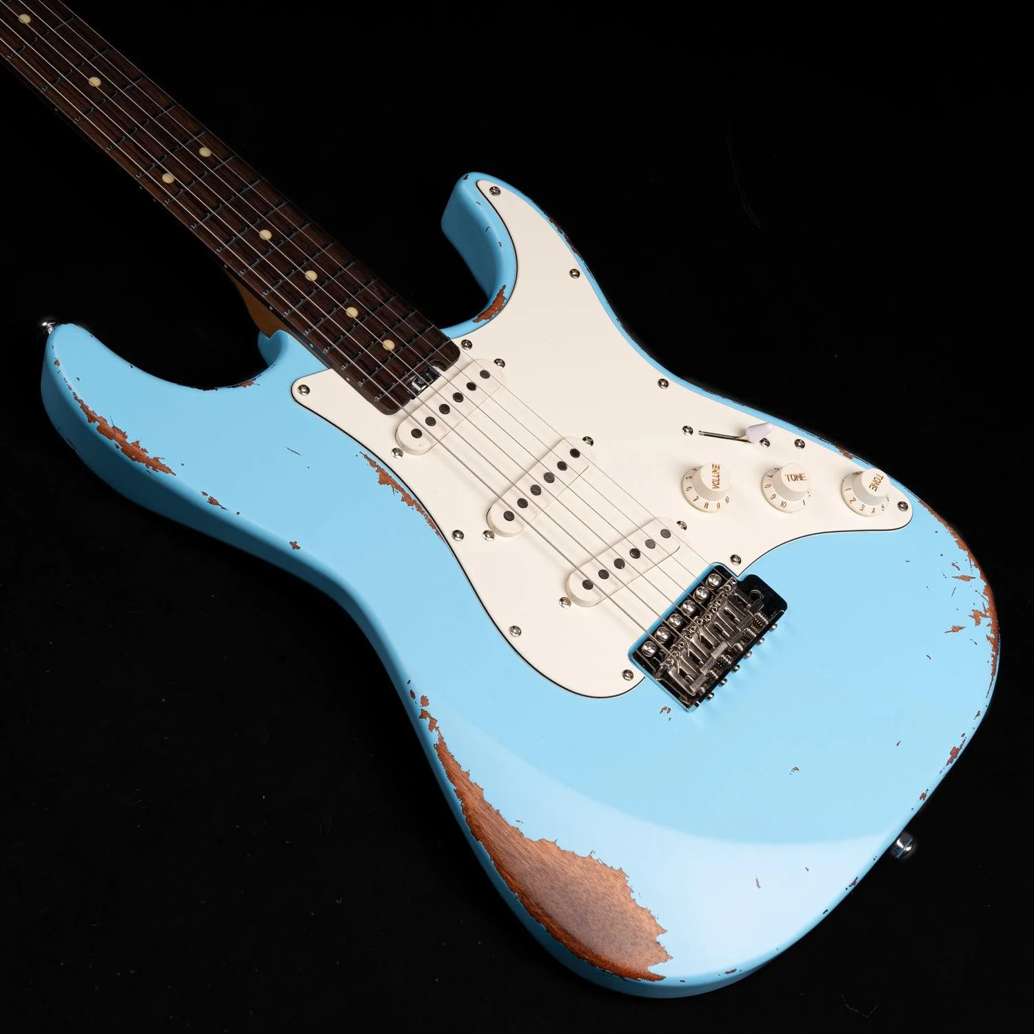 Eart Guitars, Vintage-VS60(M), 6 String Solid-Body Guitar-Full Size Relic Finish 6-Point Synchronized Tremolo Bridge Electric Guitar - Image 5