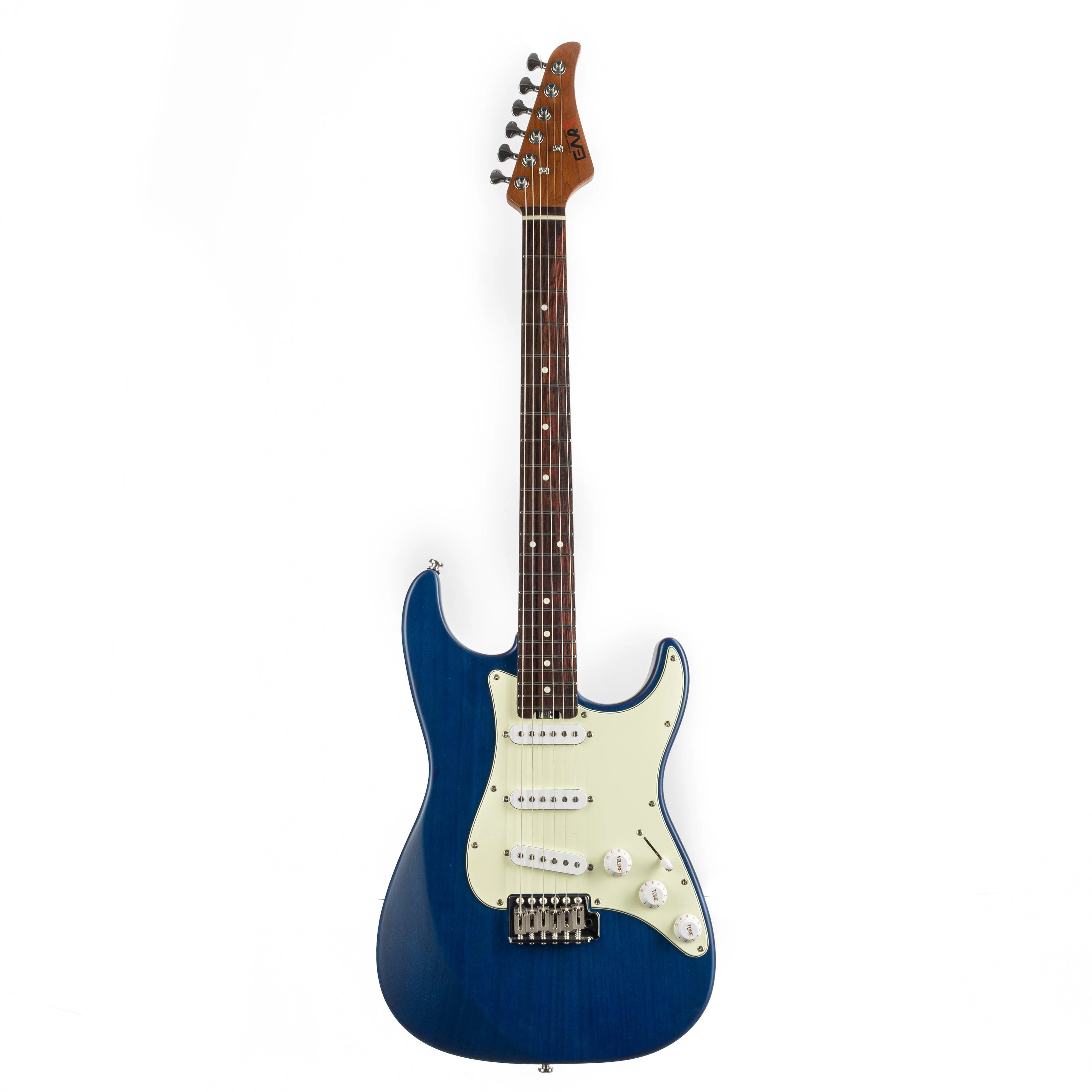 Eart Guitars, YMX-SG3, Roasted Bookmatch Mahogany Body SSS Vintage Style Electric Guitar, Blue