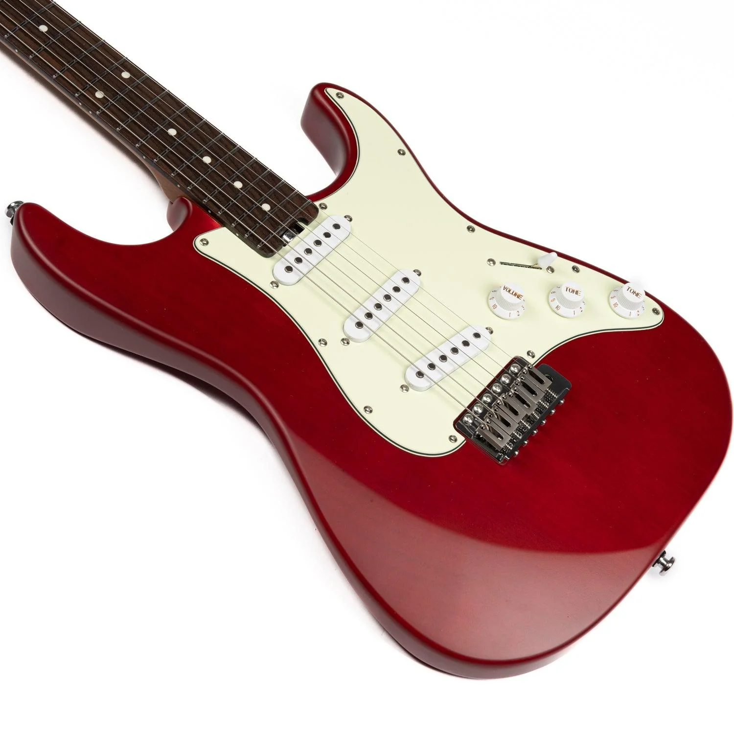 Eart Guitars, YMX-SG3, 6-Point Synchronized Tremolo SSS Vintage Style Electric Guitar, Red - Image 6