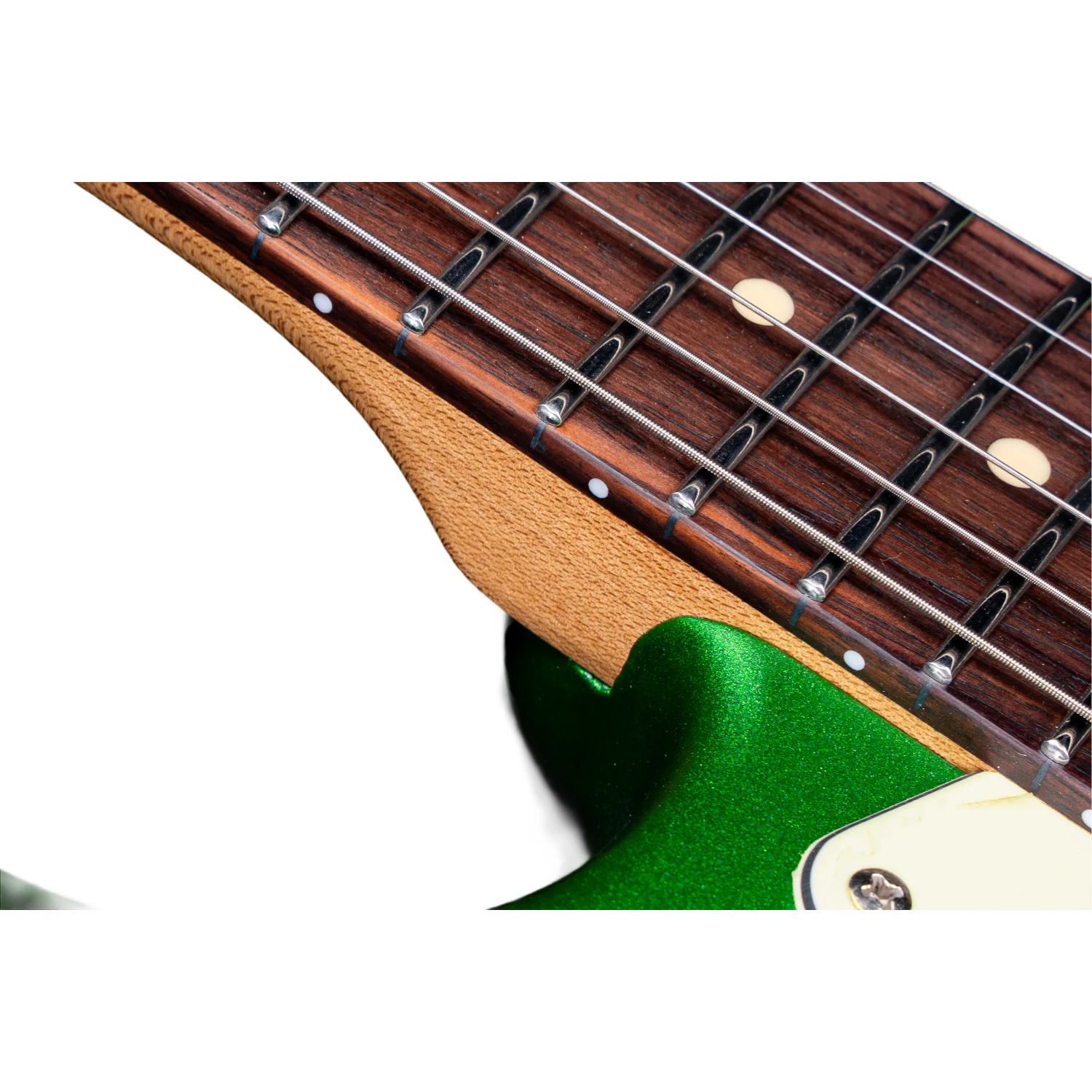 Eart Guitars, YMX-SG3, SSS Roasted Book-match Mahogany Body Vintage Style Electric Guitar, Pearl Green - Image 6