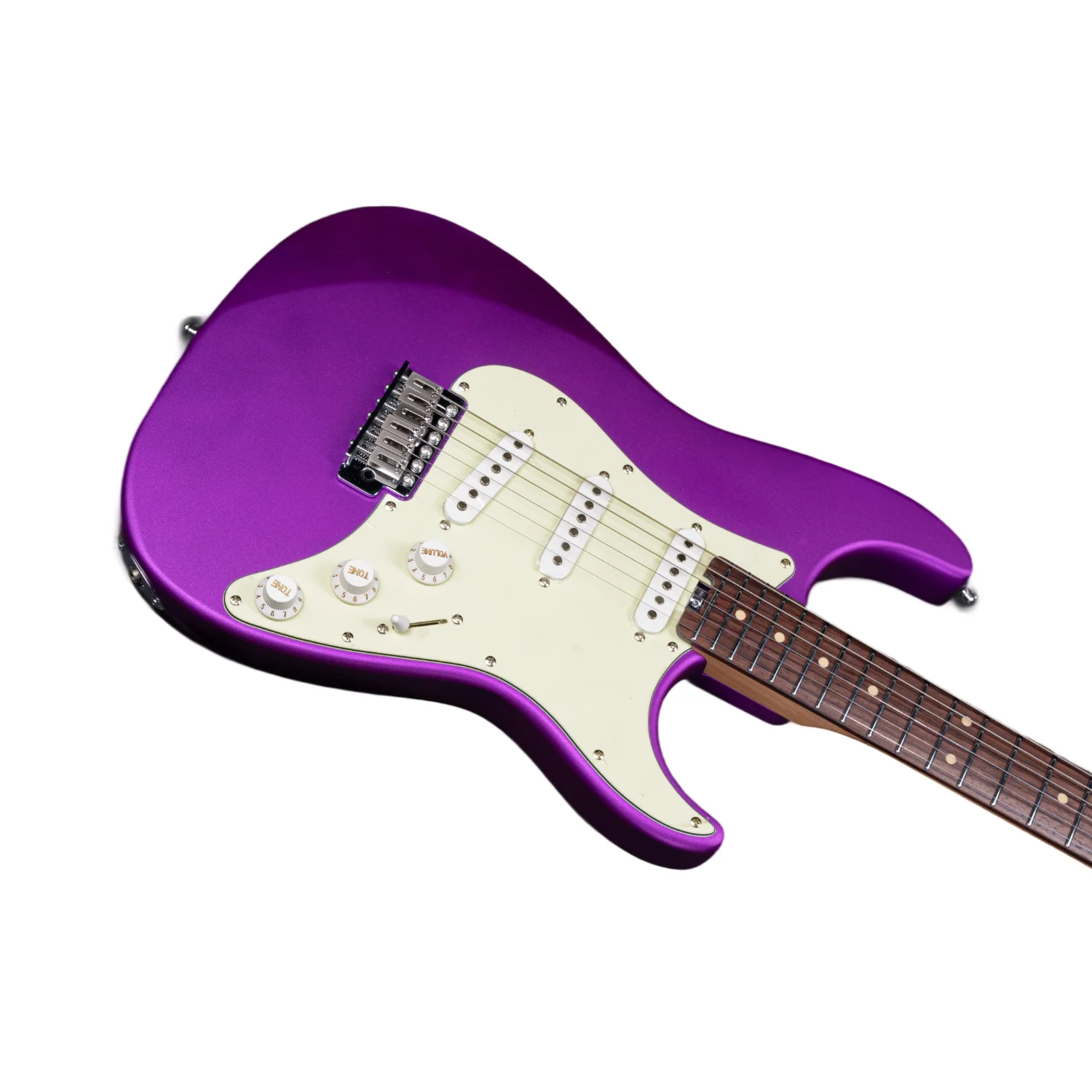 Eart Guitars, YMX-SG3, SSS Roasted Book-match Mahogany Body Vintage Style Electric Guitar, Pearl Purple - Image 5